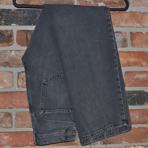 Garage Wide Leg Distressed Ripped Black Denim Jeans 00 23 - Picture 4 of 5